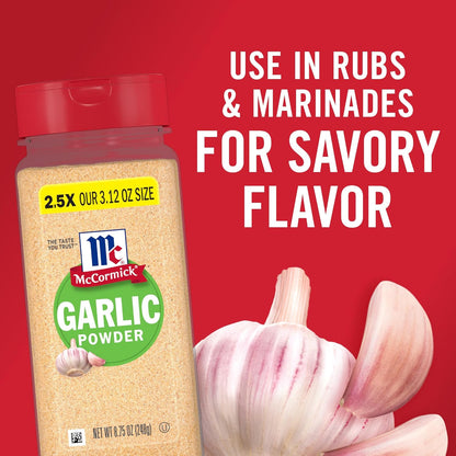 McCormick Garlic Powder – Single-Jar Pantry Staple for Clutter-Free Kitchens, 8.75 oz