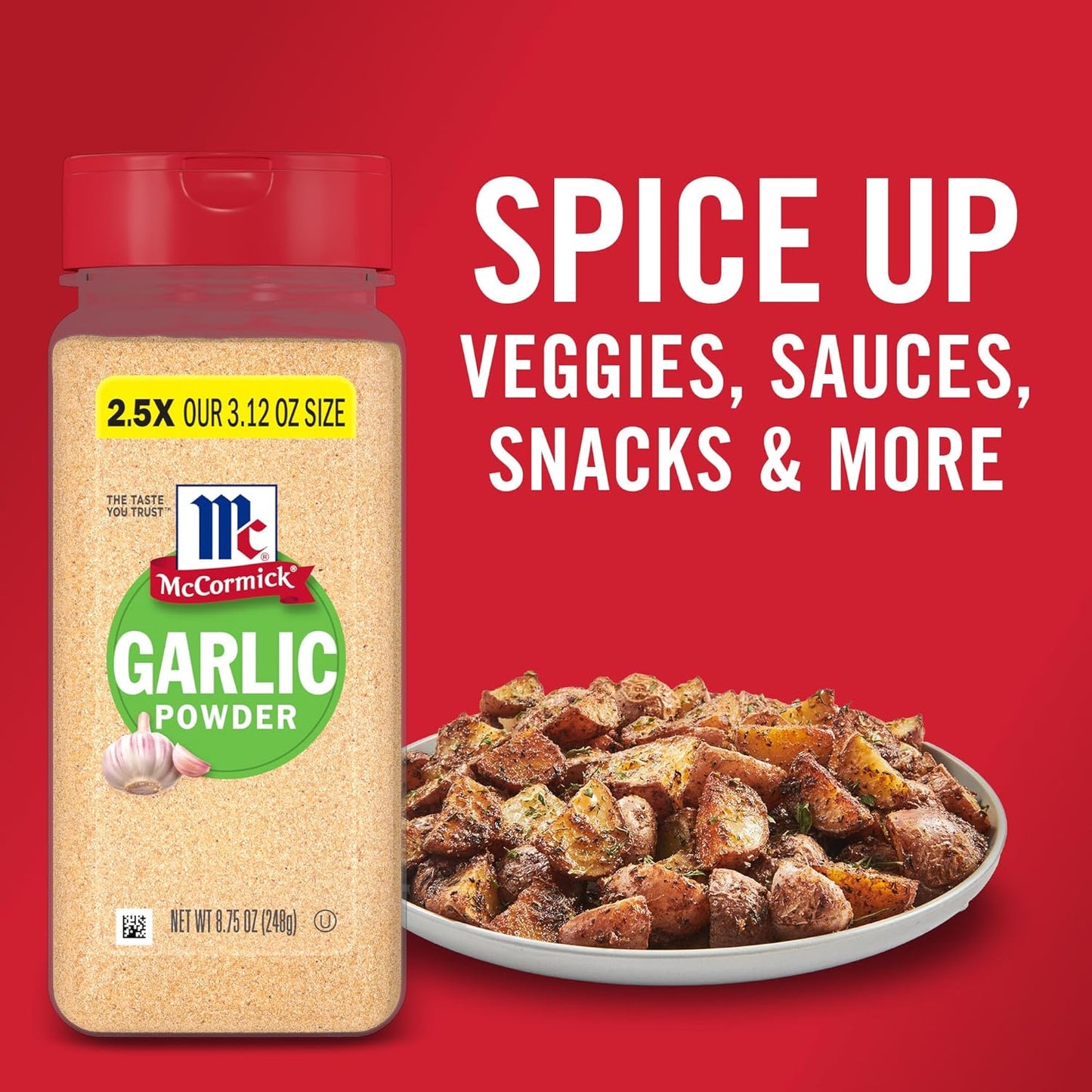 McCormick Garlic Powder – Single-Jar Pantry Staple for Clutter-Free Kitchens, 8.75 oz