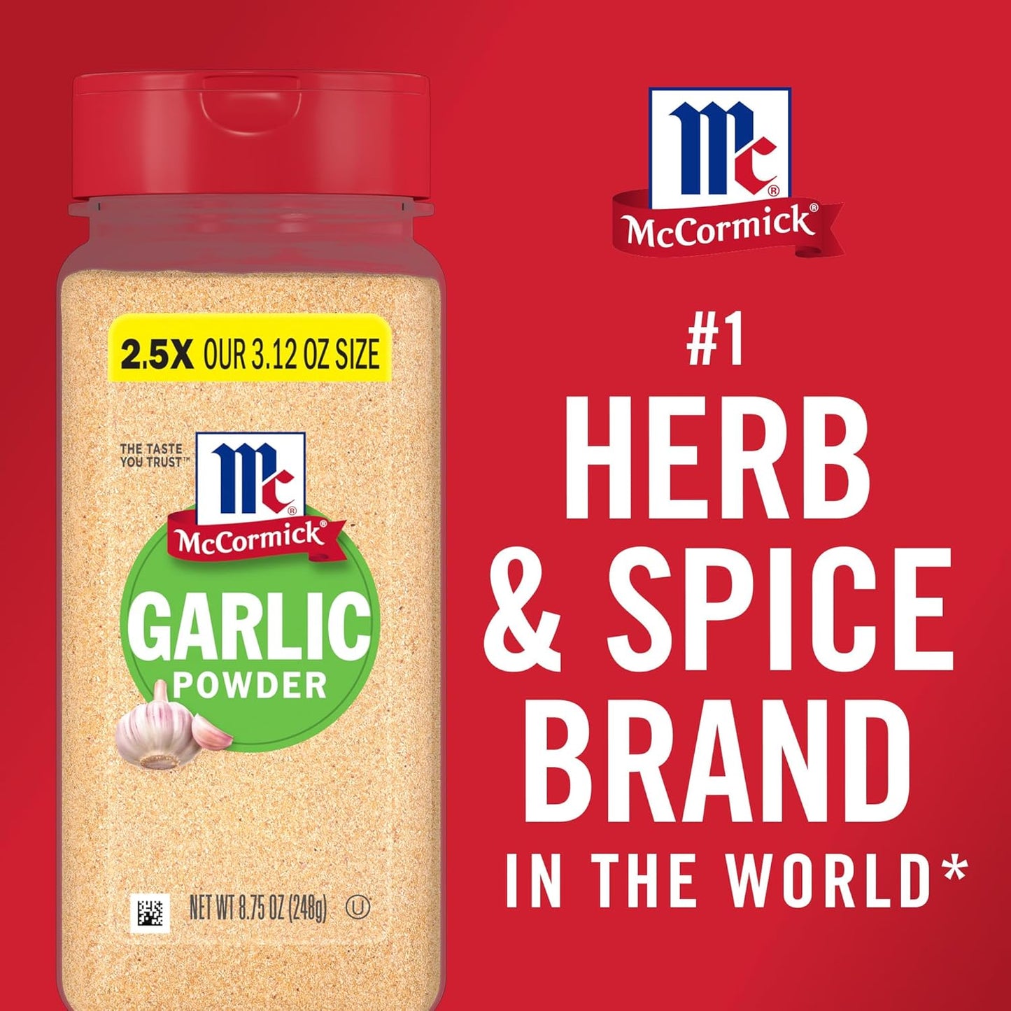 McCormick Garlic Powder – Single-Jar Pantry Staple for Clutter-Free Kitchens, 8.75 oz