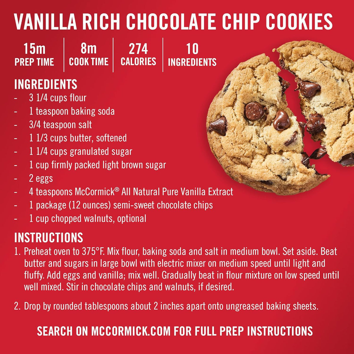 McCormick Gluten Free Vanilla Extract for Healthy Living, Non-GMO Baking Essential for Pantry Wellness Routine