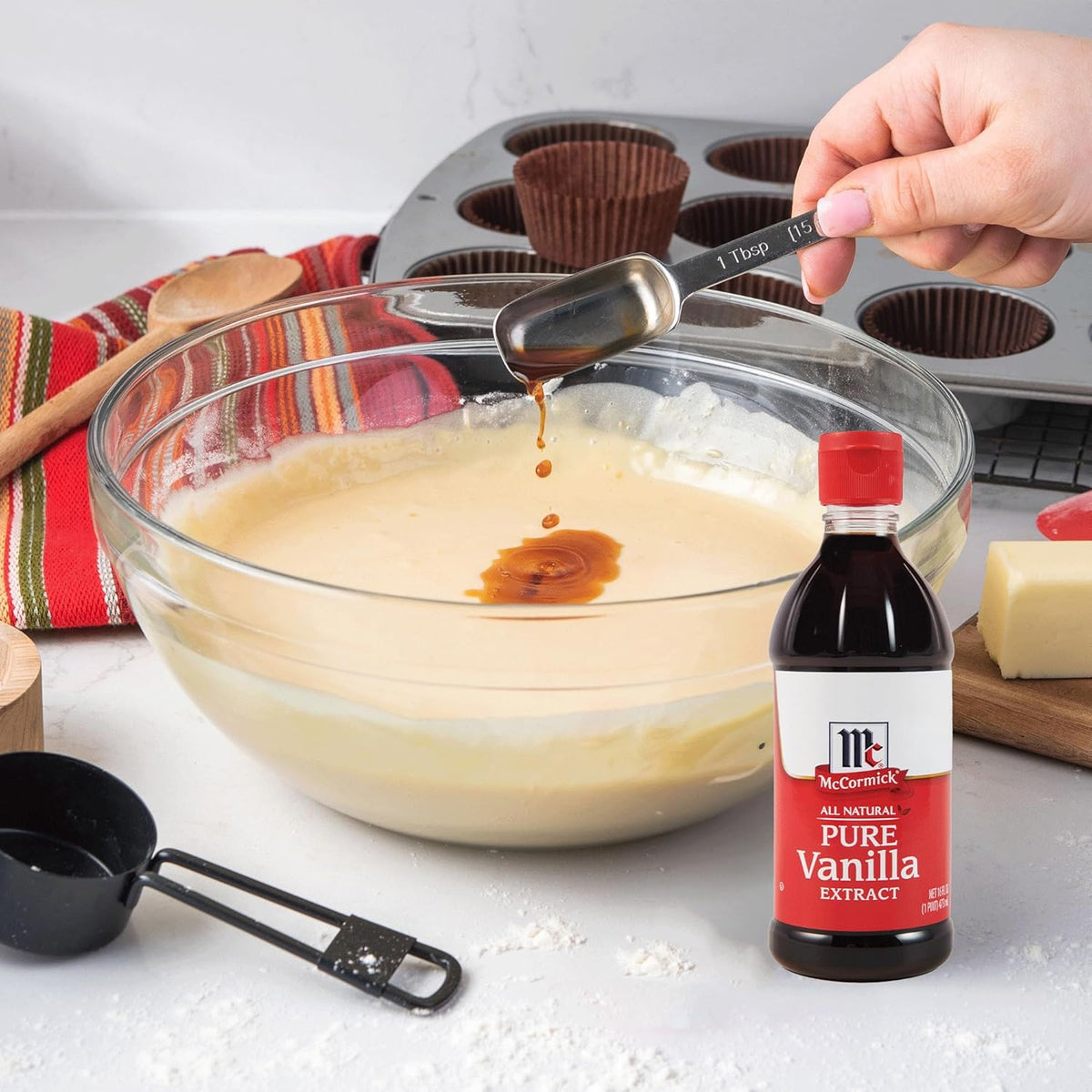 McCormick Gluten Free Vanilla Extract for Healthy Living, Non-GMO Baking Essential for Pantry Wellness Routine