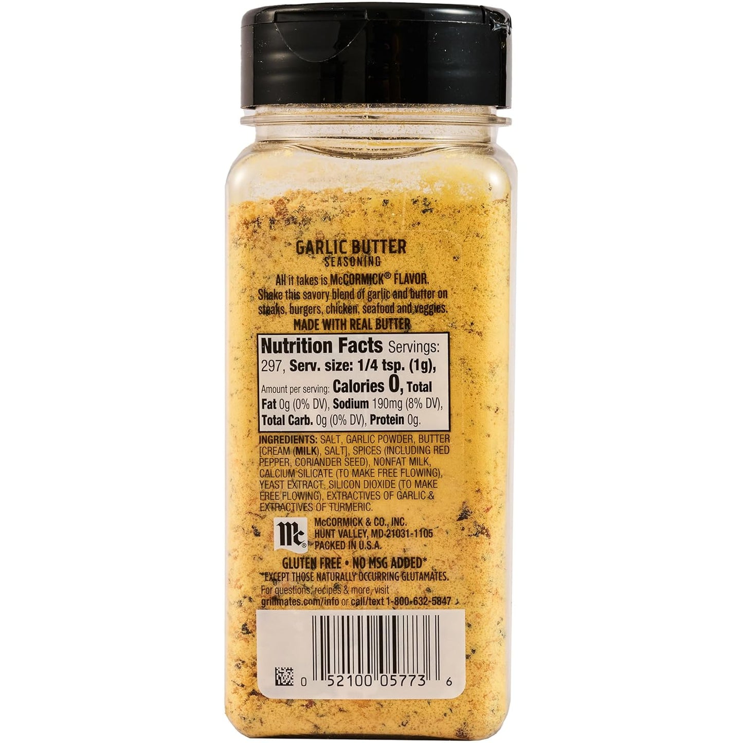 McCormick Grill Mates Garlic Butter Seasoning for Outdoor Kitchens, Picnics, and Weekend Cookouts