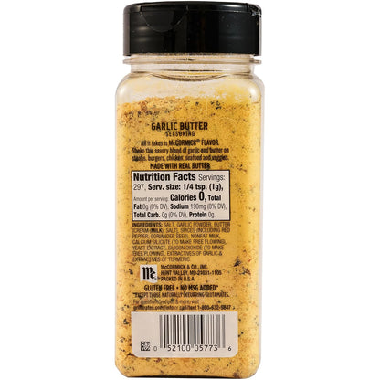 McCormick Grill Mates Garlic Butter Seasoning for Outdoor Kitchens, Picnics, and Weekend Cookouts