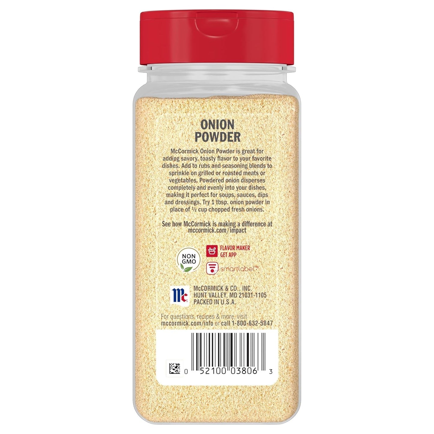 McCormick Onion Powder 7.62 oz – Compact Spice Cabinet Staple for Small Kitchens