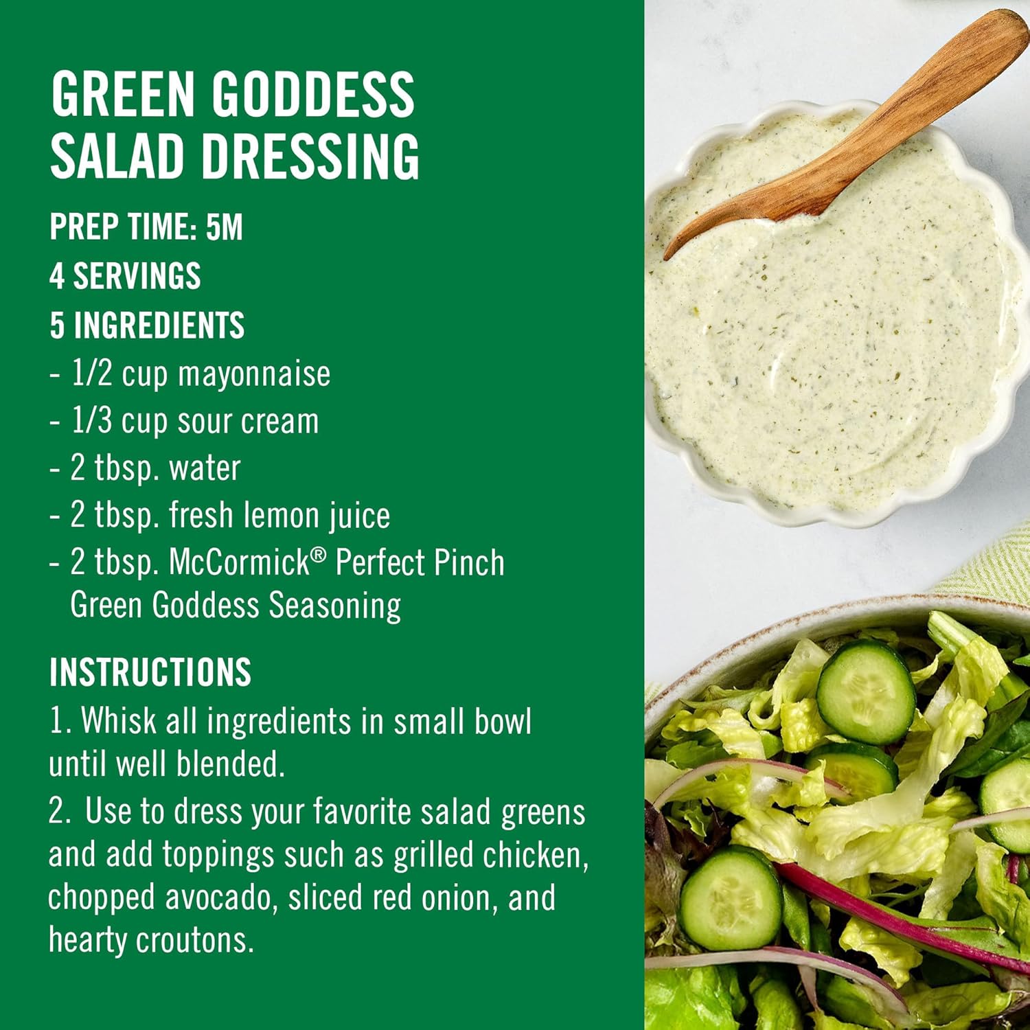McCormick Perfect Pinch Green Goddess Seasoning – Thoughtful Housewarming Gift for New Home Cooks