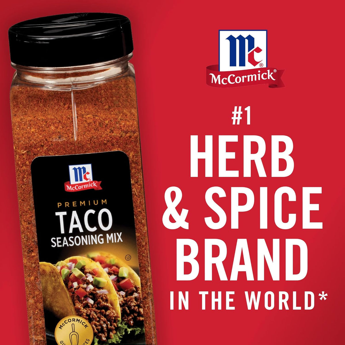 McCormick Premium Taco Seasoning Mix, 24 oz – Clean-Label Taco Seasoning for Mindful Home Cooking