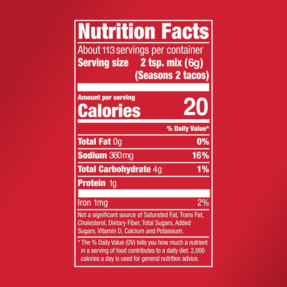 McCormick Premium Taco Seasoning Mix, 24 oz – Clean-Label Taco Seasoning for Mindful Home Cooking