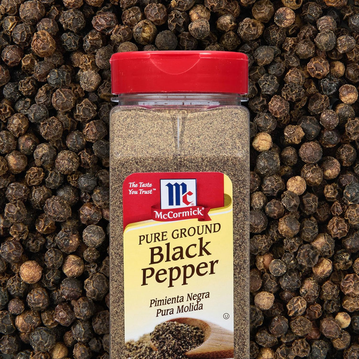 McCormick Pure Ground Black Pepper – Single-Ingredient Shaker for Uncluttered Countertops, Daily Seasoning
