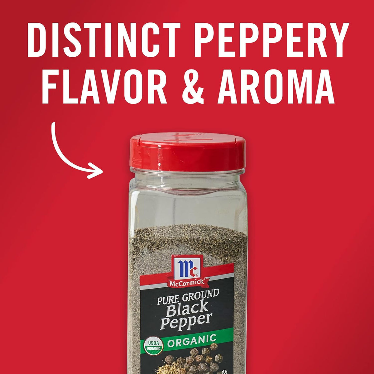McCormick Pure Ground Organic Black Pepper – Non-GMO Pantry Essential for Mindful Home Cooks, 12 oz
