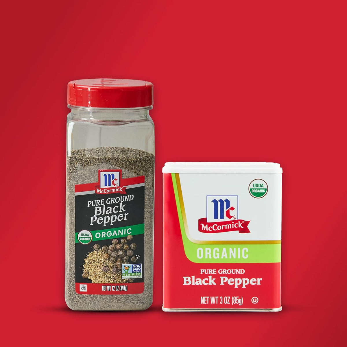 McCormick Pure Ground Organic Black Pepper – Non-GMO Pantry Essential for Mindful Home Cooks, 12 oz