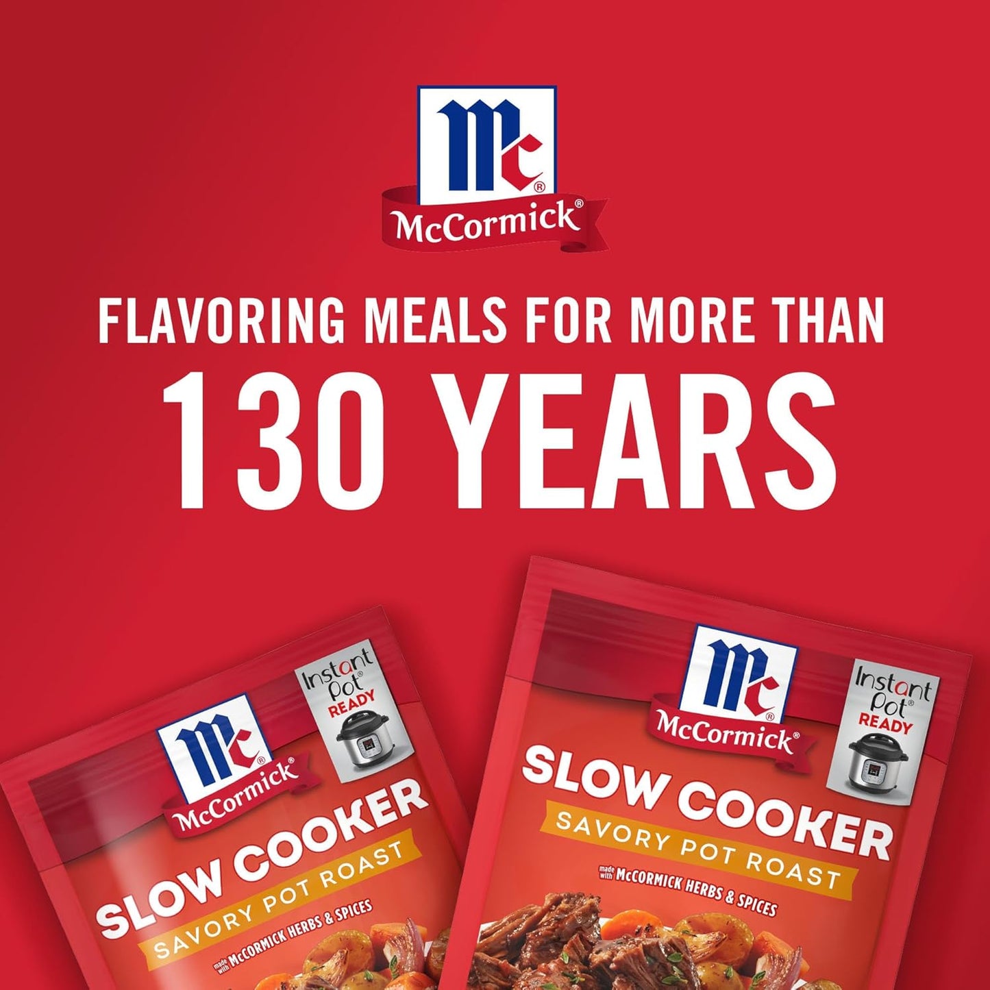 McCormick Slow Cooker Savory Pot Roast Seasoning – Family-Friendly No MSG Dinner for Picky Eaters