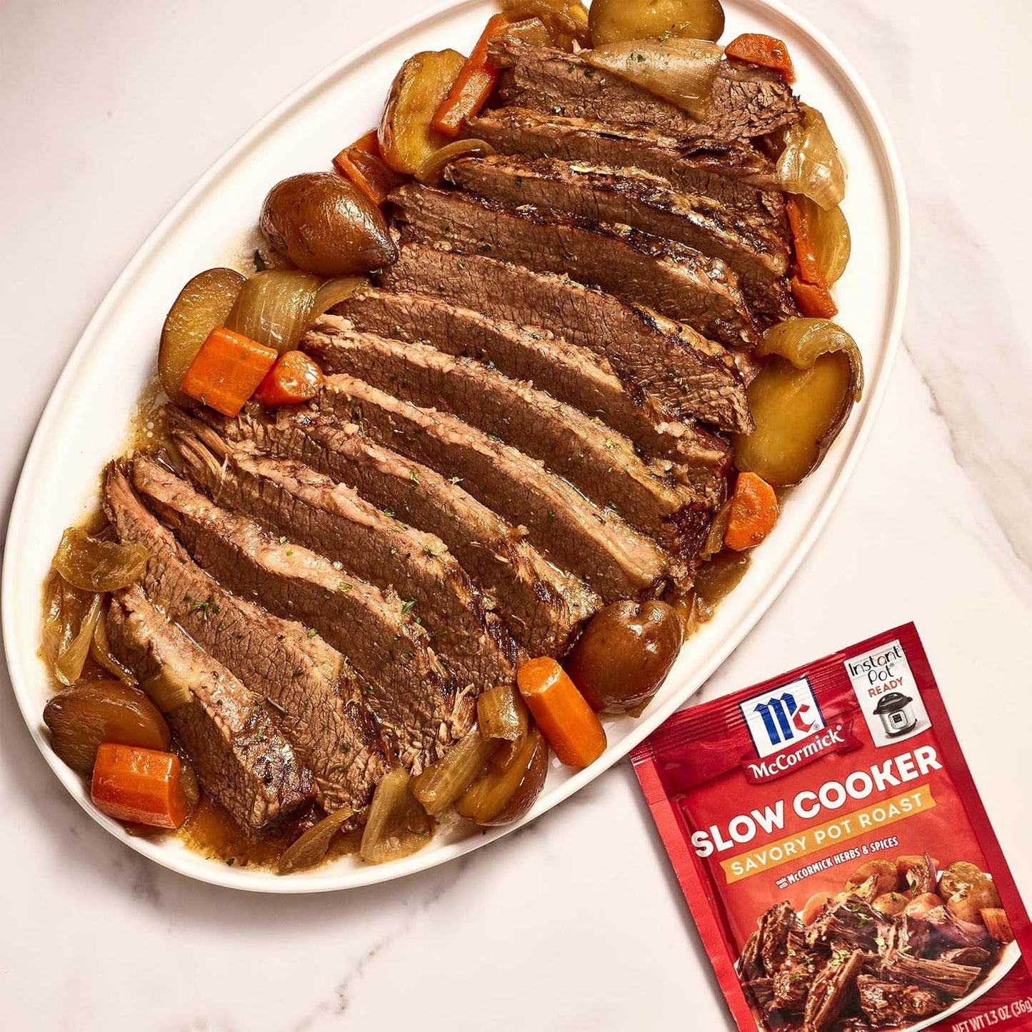 McCormick Slow Cooker Savory Pot Roast Seasoning – Family-Friendly No MSG Dinner for Picky Eaters