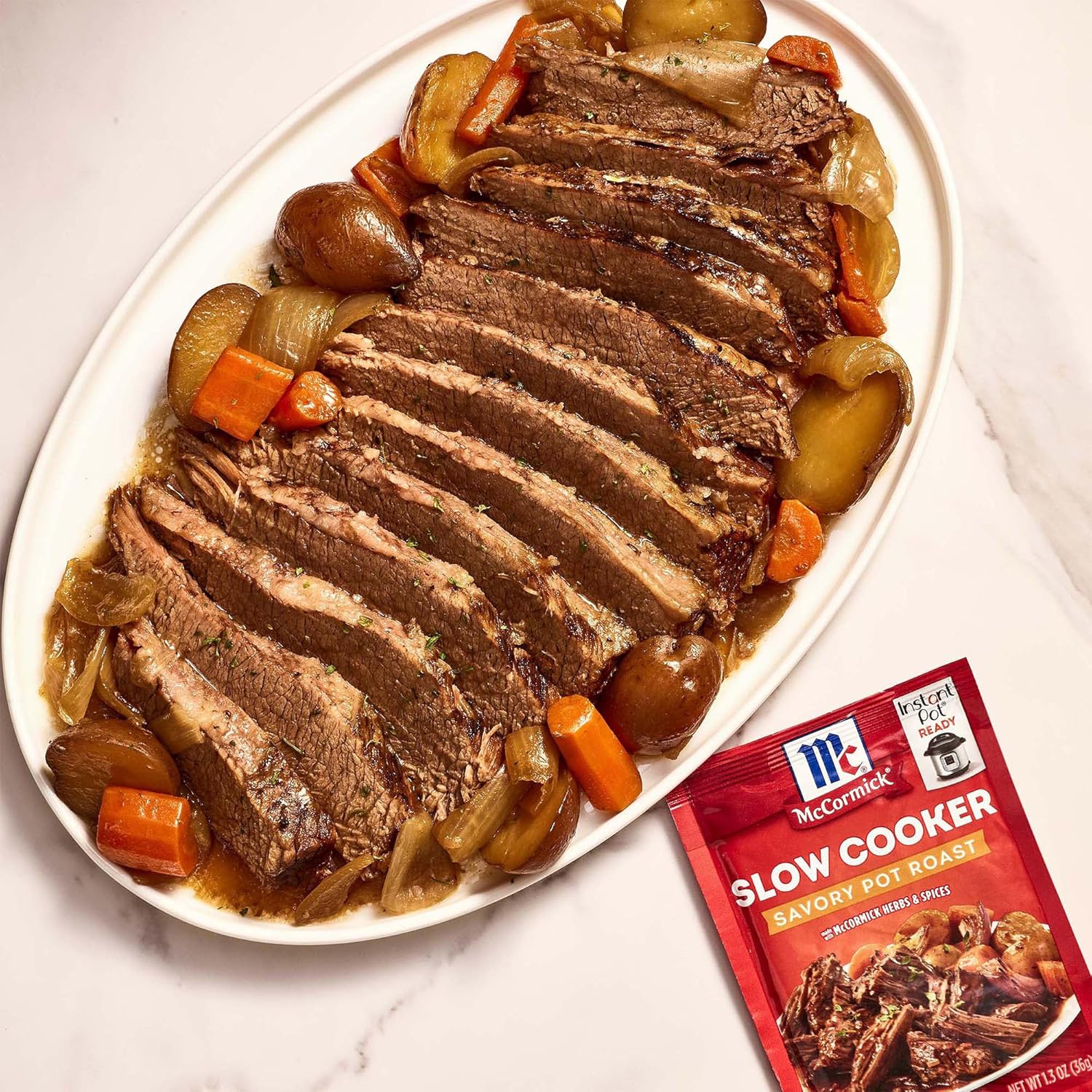 McCormick Slow Cooker Savory Pot Roast Seasoning – Family-Friendly No MSG Dinner for Picky Eaters