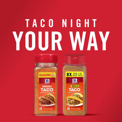 McCormick Taco Seasoning Mix – 15-Minute Weeknight Dinner Solution for Busy Working Parents, 8.5 oz Pouch