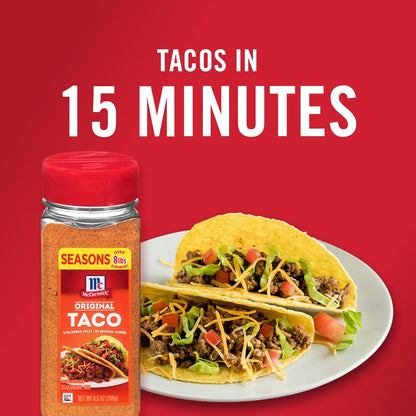 McCormick Taco Seasoning Mix – 15-Minute Weeknight Dinner Solution for Busy Working Parents, 8.5 oz Pouch