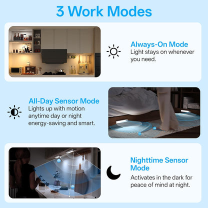 MCGOR Motion Sensor Light – Safe Nighttime Stair and Hallway Lighting, Rechargeable LED Bar for Elderly and Kids