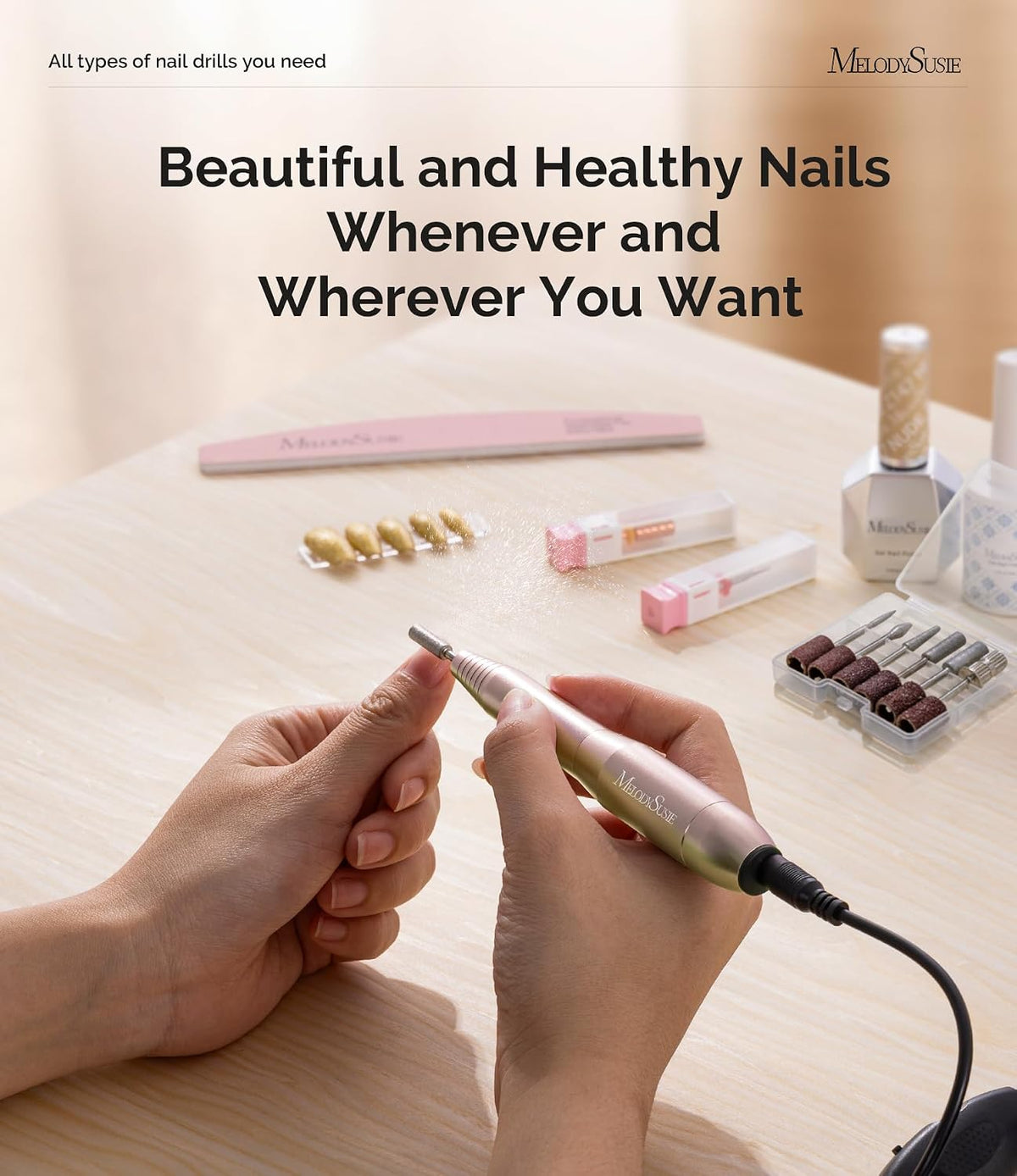MelodySusie PC120I Portable Nail File – Fast 20,000 RPM Tool for On-the-Go Freelance Nail Techs