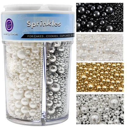 metallic pearl finish in gold, silver, white, and black (current variant); 9 themed color variants in the full product line