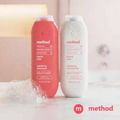 Method Repairing Shampoo, Island Mist - Simple Daily Wash for Color Safe, Free From Hair Care - 14 oz
