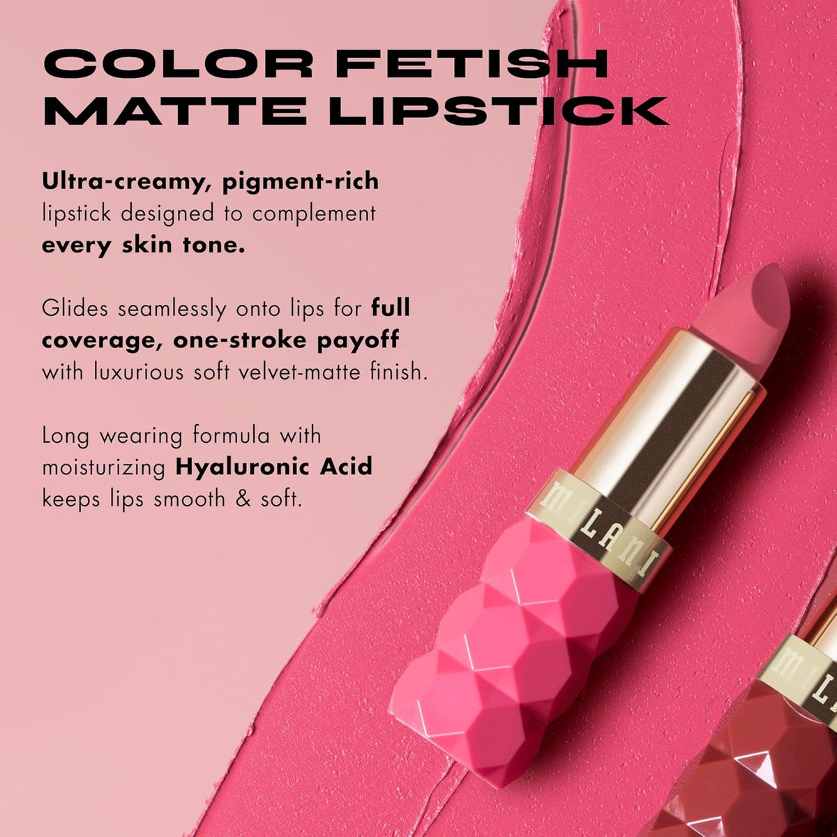 Milani Color Fetish Matte Lipstick – Self-Care Night In Beauty Essential, Hyaluronic Acid Hydrating Velvet Finish for Daily Ritual