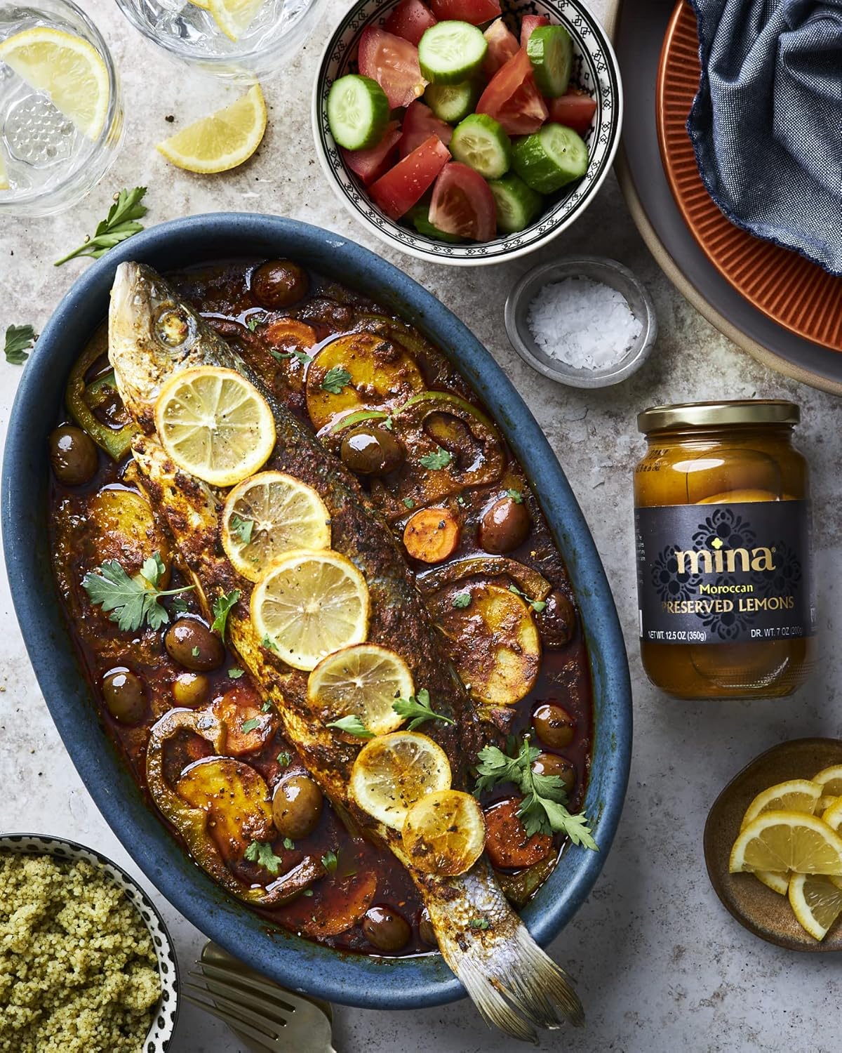 Mina Preserved Lemons - 12.5 oz - Thoughtful Birthday Gift for Mom Who Loves Mediterranean Cooking