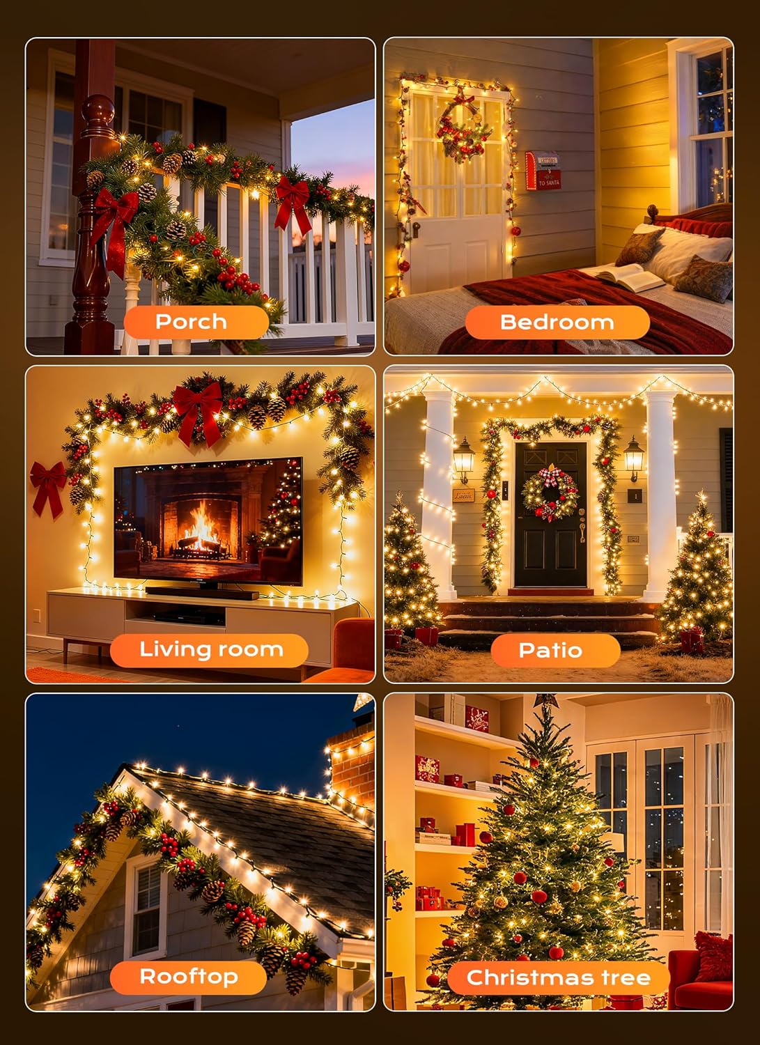 Minetom LED String Lights – Cozy Living Room Decor, Warm White Bedroom Aesthetic Accent