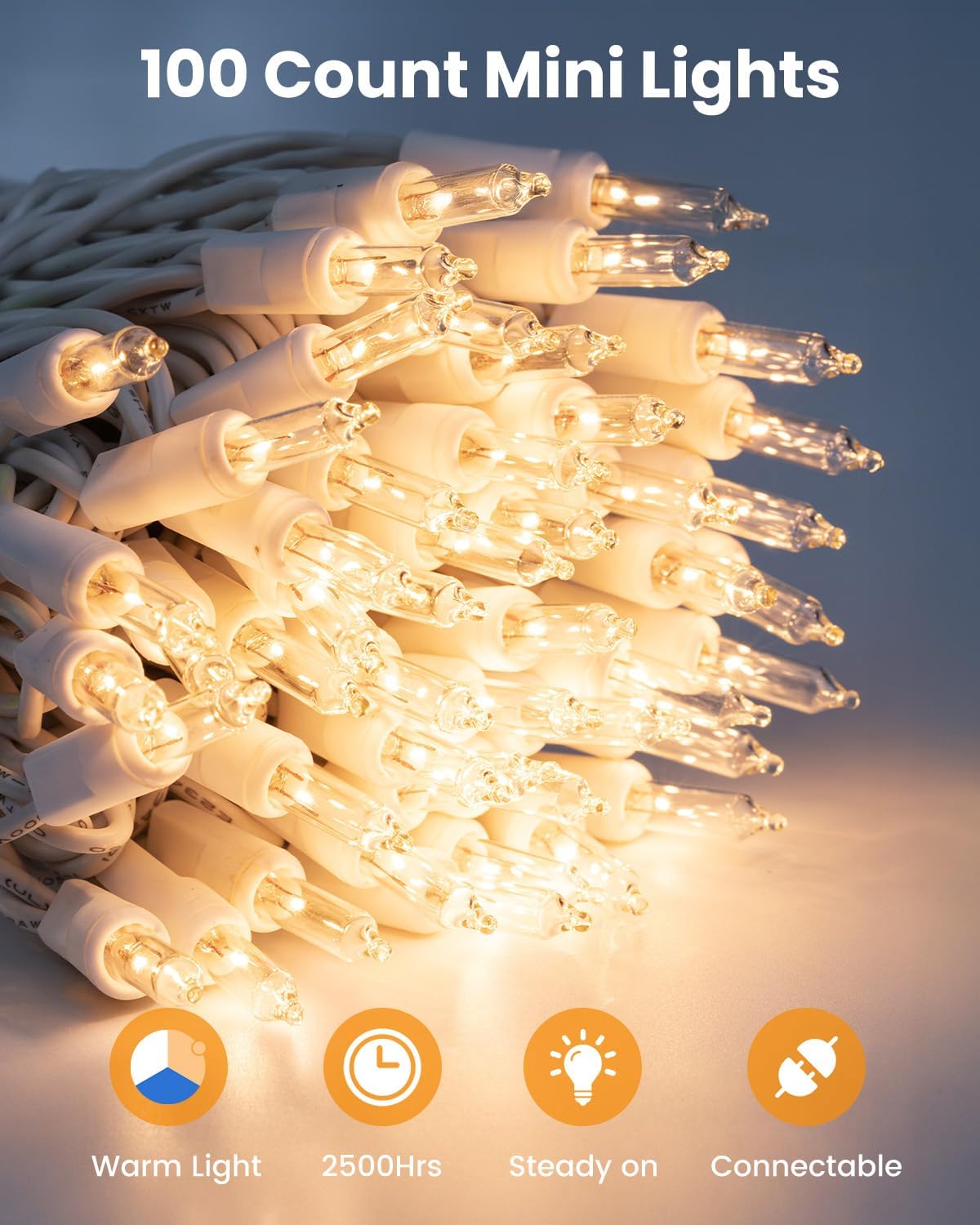 Minetom Mini String Lights Set – Bedroom Canopy & Headboard Mood Lighting, Warm White Glow