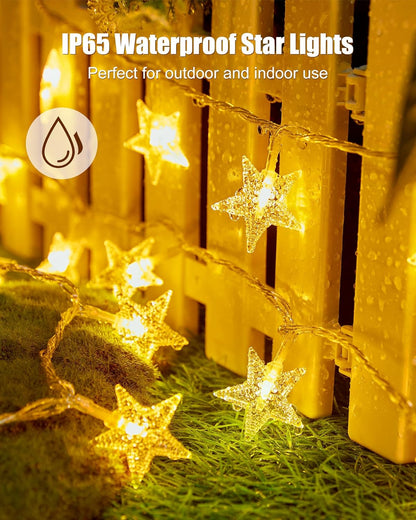 Minetom Star String Lights Battery Operated – Cozy Bedroom Decor & Living Room Ambient Lighting with 6-Hour Timer