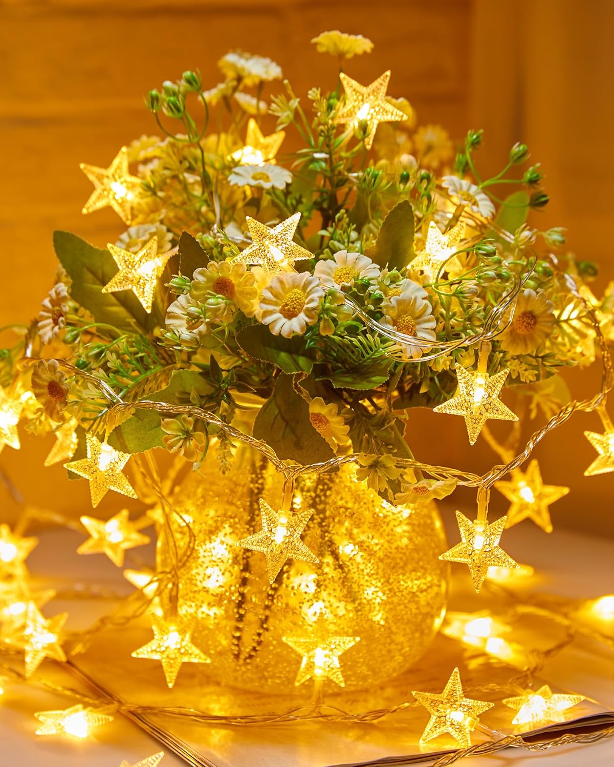 Minetom Star String Lights Battery Operated – Cozy Bedroom Decor & Living Room Ambient Lighting with 6-Hour Timer