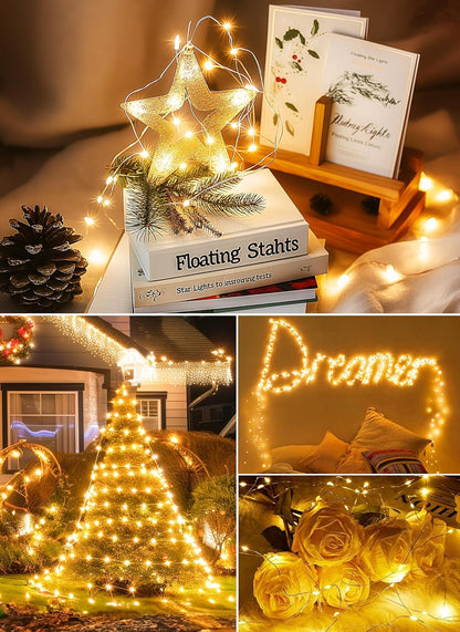 Minetom Twinkle Fairy Lights – 33 ft Warm Bedroom Decor with 8 Modes and Remote, USB Plug-in String Lights for Cozy Home Ambiance