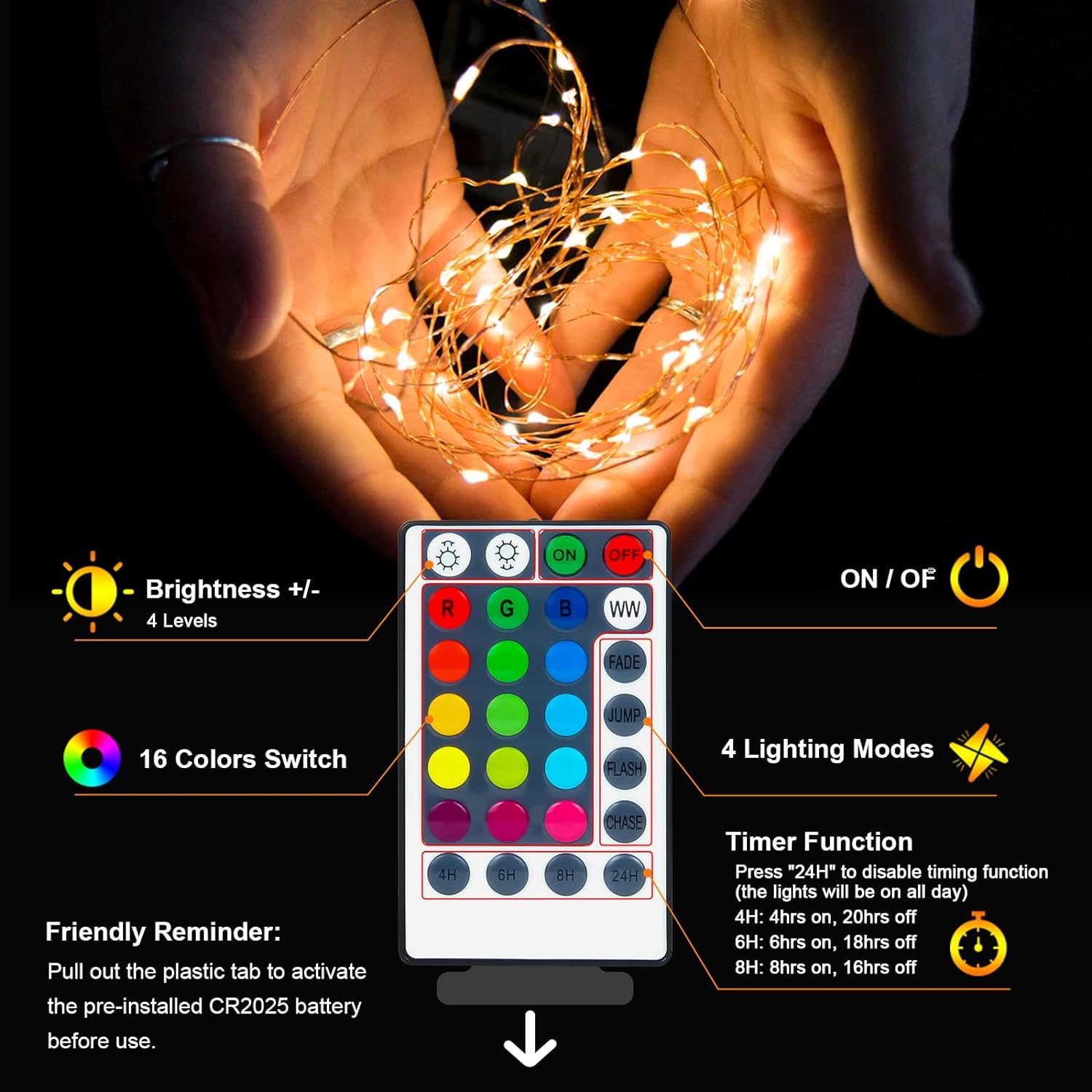Minimax Fairy Lights for Kids Room – Cool to Touch Battery Powered Twinkle Lights with Timer