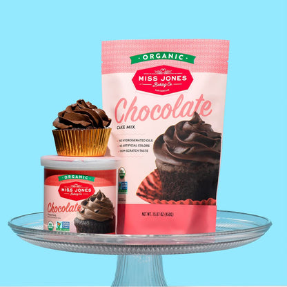 Miss Jones Baking Organic Chocolate Cake Mix – Simple One-Box Chocolate Dessert for Uncluttered Home Kitchens