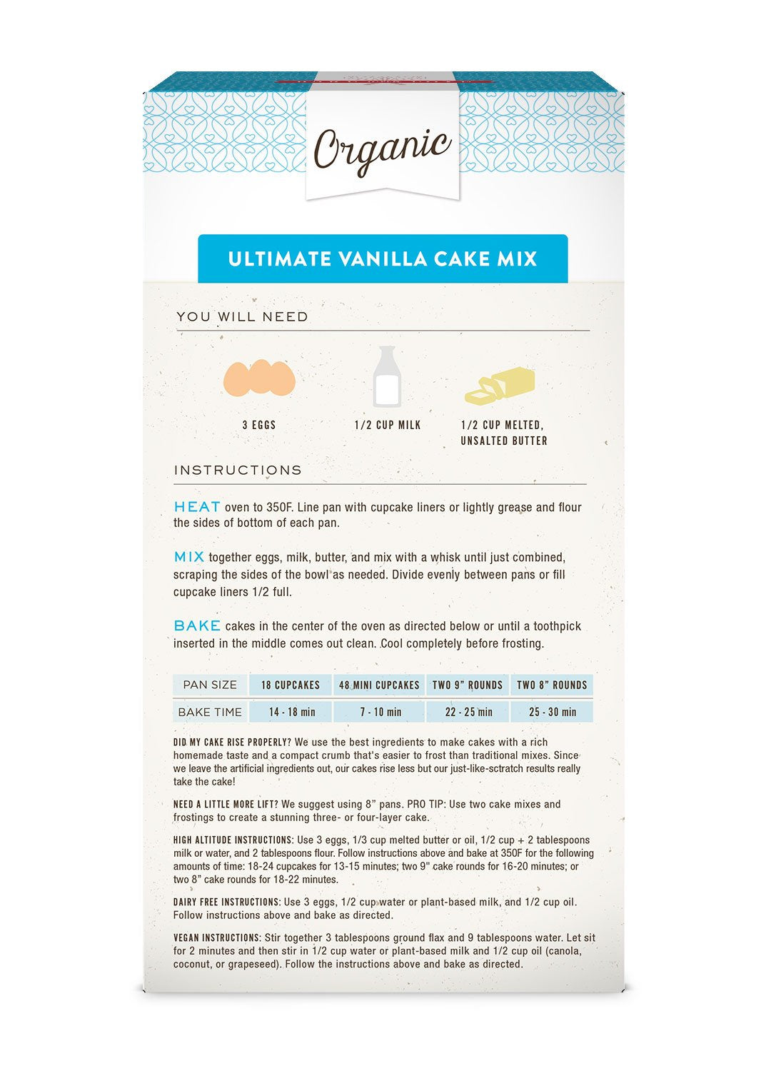 Miss Jones Baking Organic Yellow Cake Mix – Simple Clean-Ingredient Baking for Uncluttered Kitchens, Vegan Vanilla Cake Mix with Short Honest Label