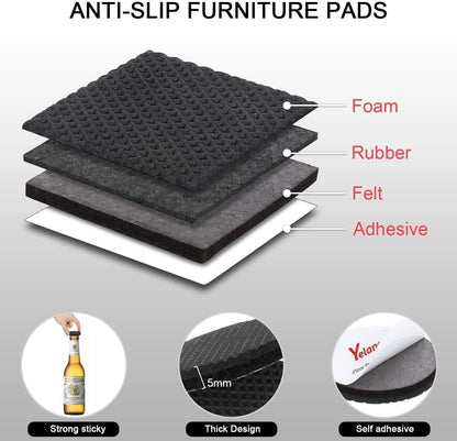 mixed assortment of round (1", 2", 3") and square (2"x2") pads in the 56-piece kit
