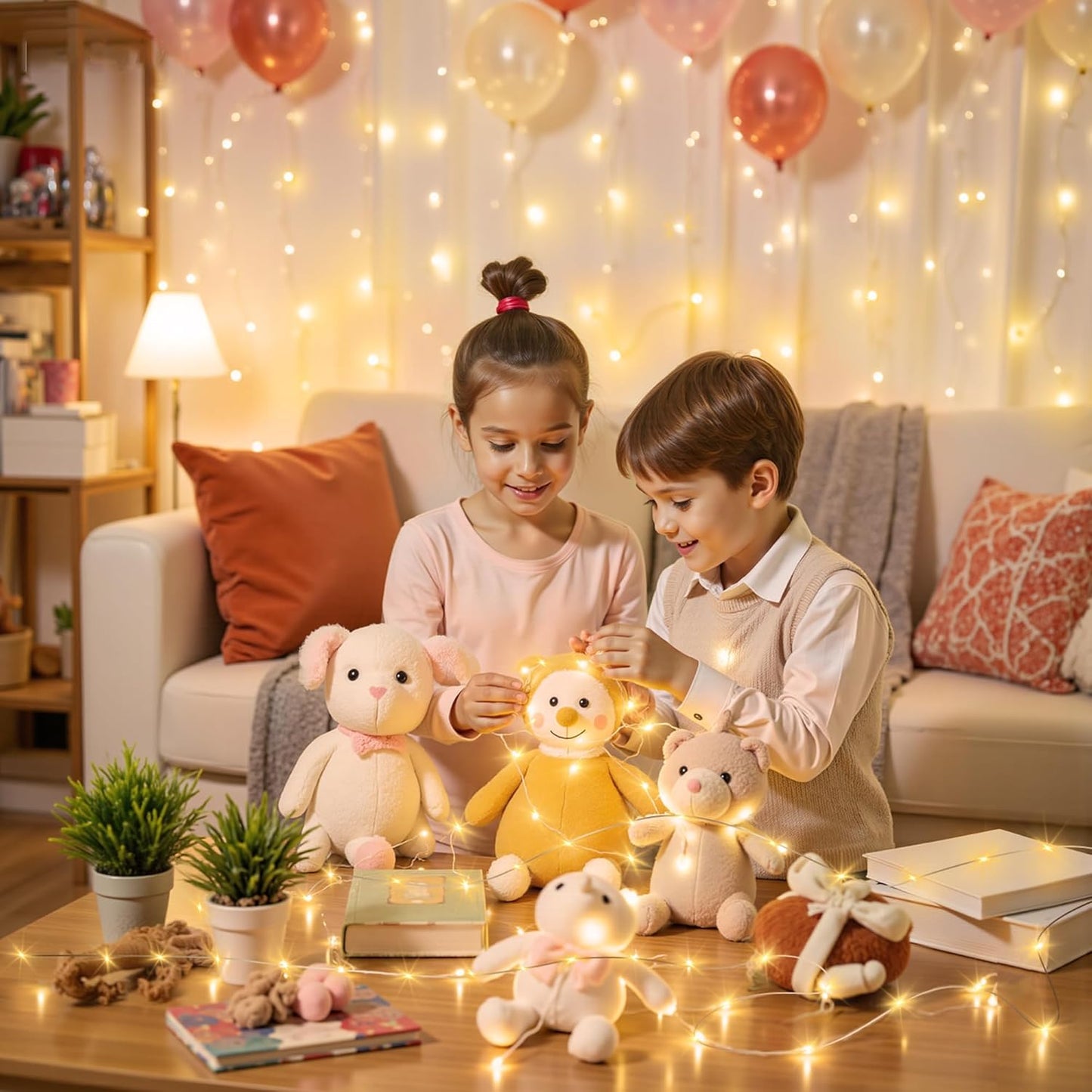 Mlambert LED Fairy Lights Warm White – Cozy Living Room Aesthetic, Battery Operated String for Mantel and Bookshelf Styling