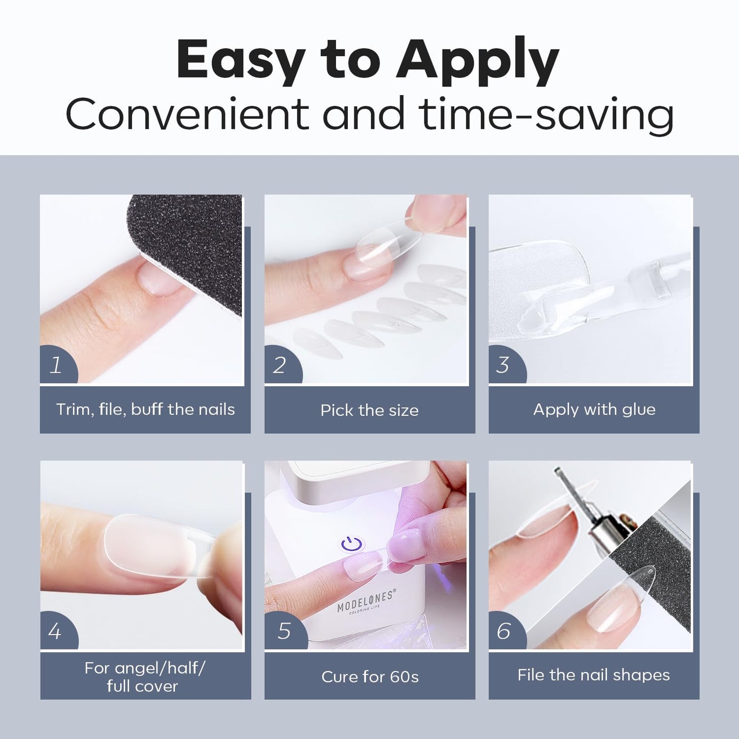 modelones Gel Top Coat and Base Set – Two Step Minimalist Nail Routine, Clean Acid Free No Wipe Soak Off Gel Polish System