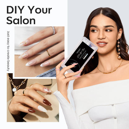 modelones Gel Top Coat and Base Set – Two Step Minimalist Nail Routine, Clean Acid Free No Wipe Soak Off Gel Polish System