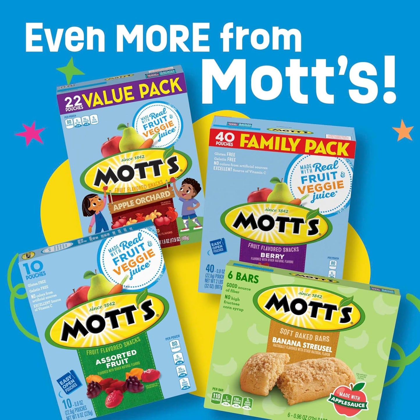 Mott's Halloween Animal Fruit Snacks for School Parties – Gelatin Free Lunchbox Treat, 40 Individually Wrapped Pouches