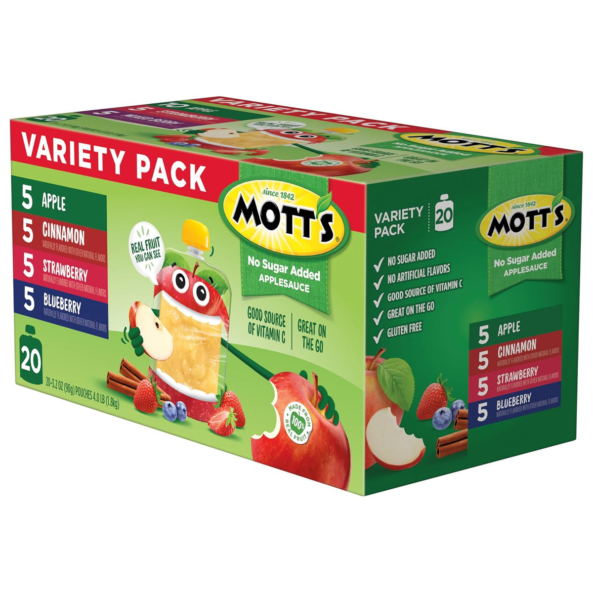 Mott's Portion Controlled Fruit Pouches – Quick Afternoon Snack for Home Office and Study Sessions, 3.2 Oz Each
