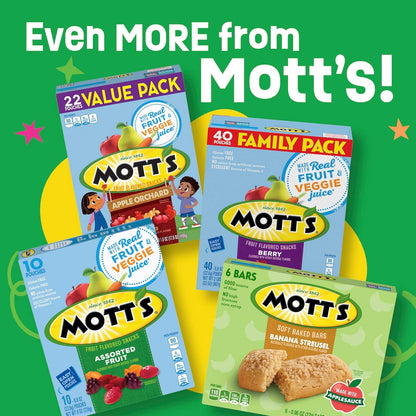 Mott's Soft Baked Bars – After-School Treat for Kids, Soft Cookie Bar 6-Count Box