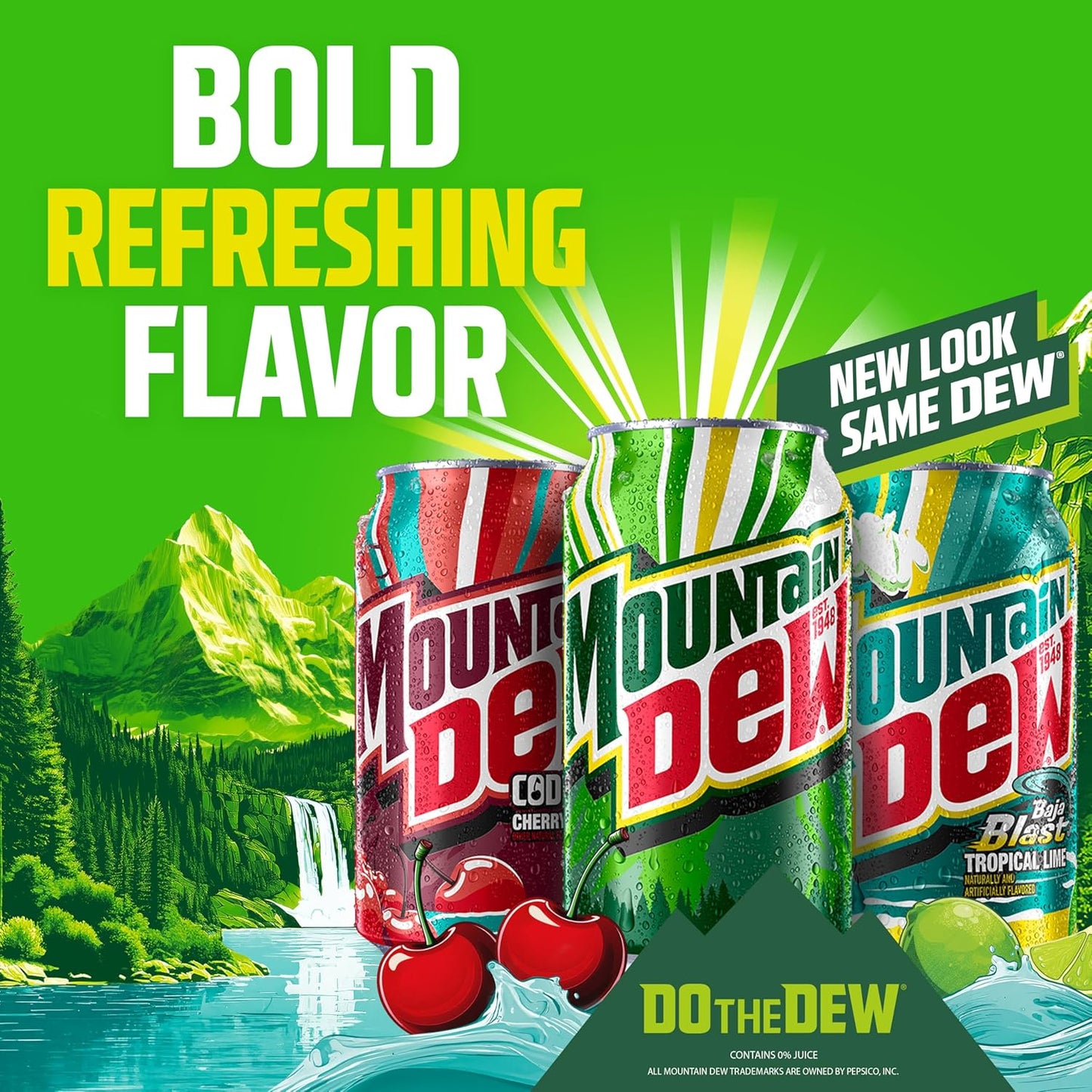 Mountain Dew Soda Mini Cans 7.5oz Pack of 10 – Kid-Sized Portion Control for Lunchboxes and Birthday Parties