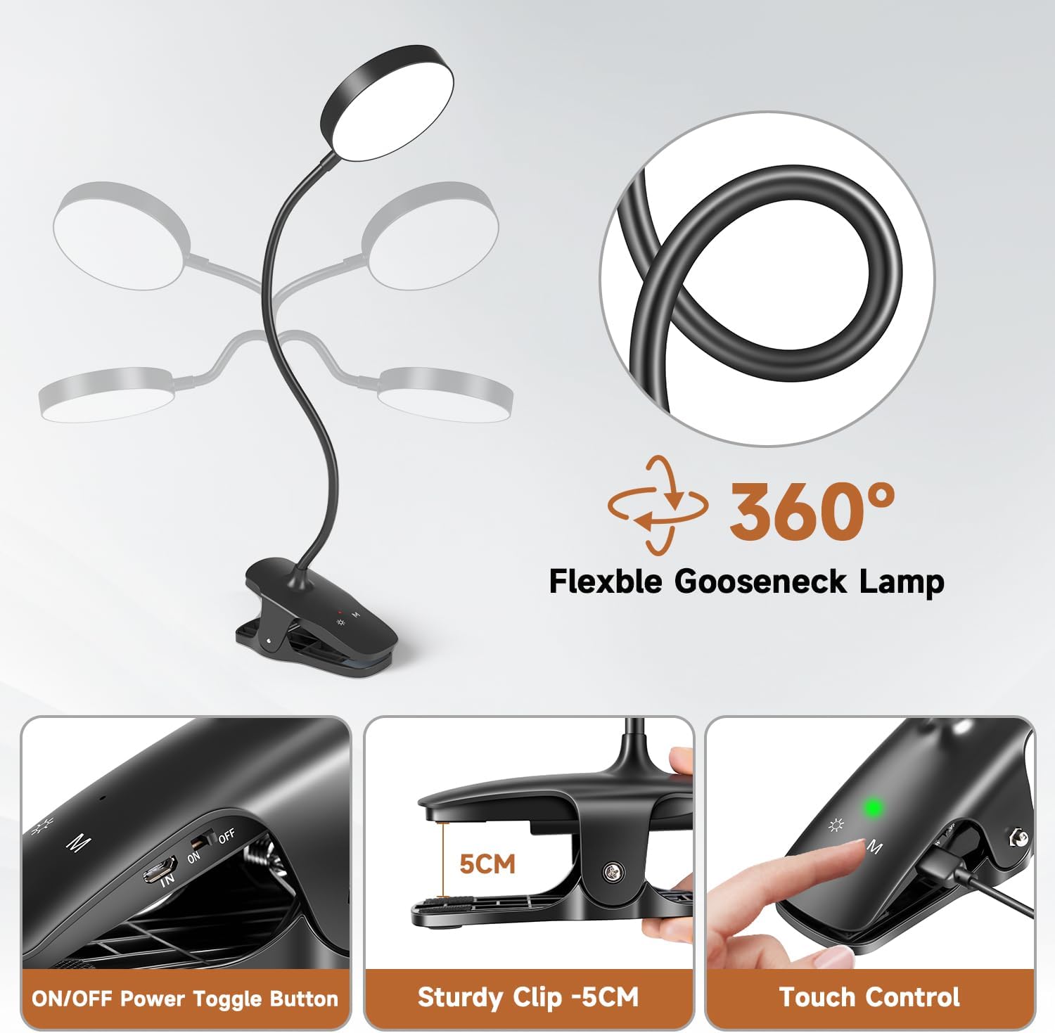 Mubarek Clip on Reading Light – Thoughtful Birthday Gift for Mom and Book Lovers, Bedside Book Light