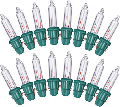 Mudder Replacement Mini Bulbs – Weather-Resistant Glass Christmas Lights for Patio Porch and Front Yard Displays