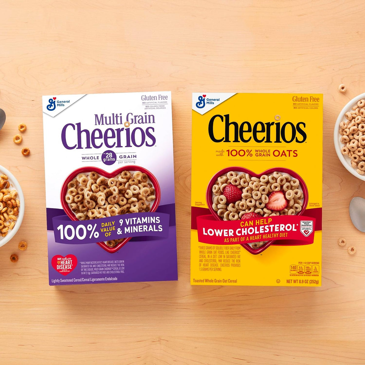 Multi Grain Cheerios, Low Fat Breakfast Cereal for Mindful Morning Routines, Gluten Free 18 oz