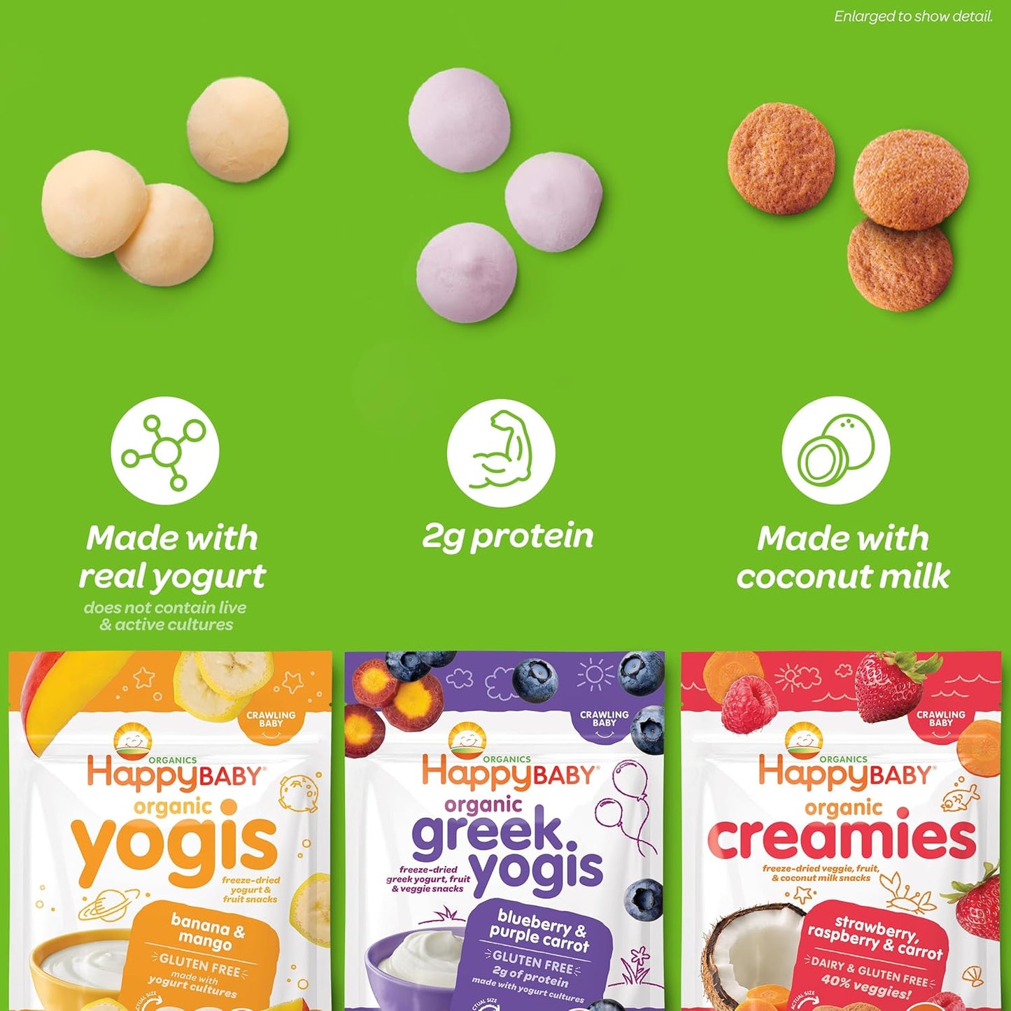 multiple flavor variants including strawberry banana and blueberry purple carrot, available in single or 2-pack