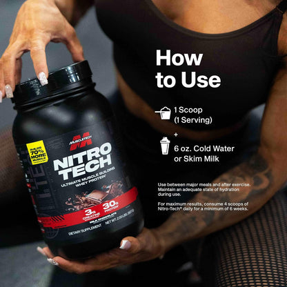 Muscletech Nitro-Tech Premium Whey Isolate – Crafted Muscle Building Formula with Patented Performance Ingredients