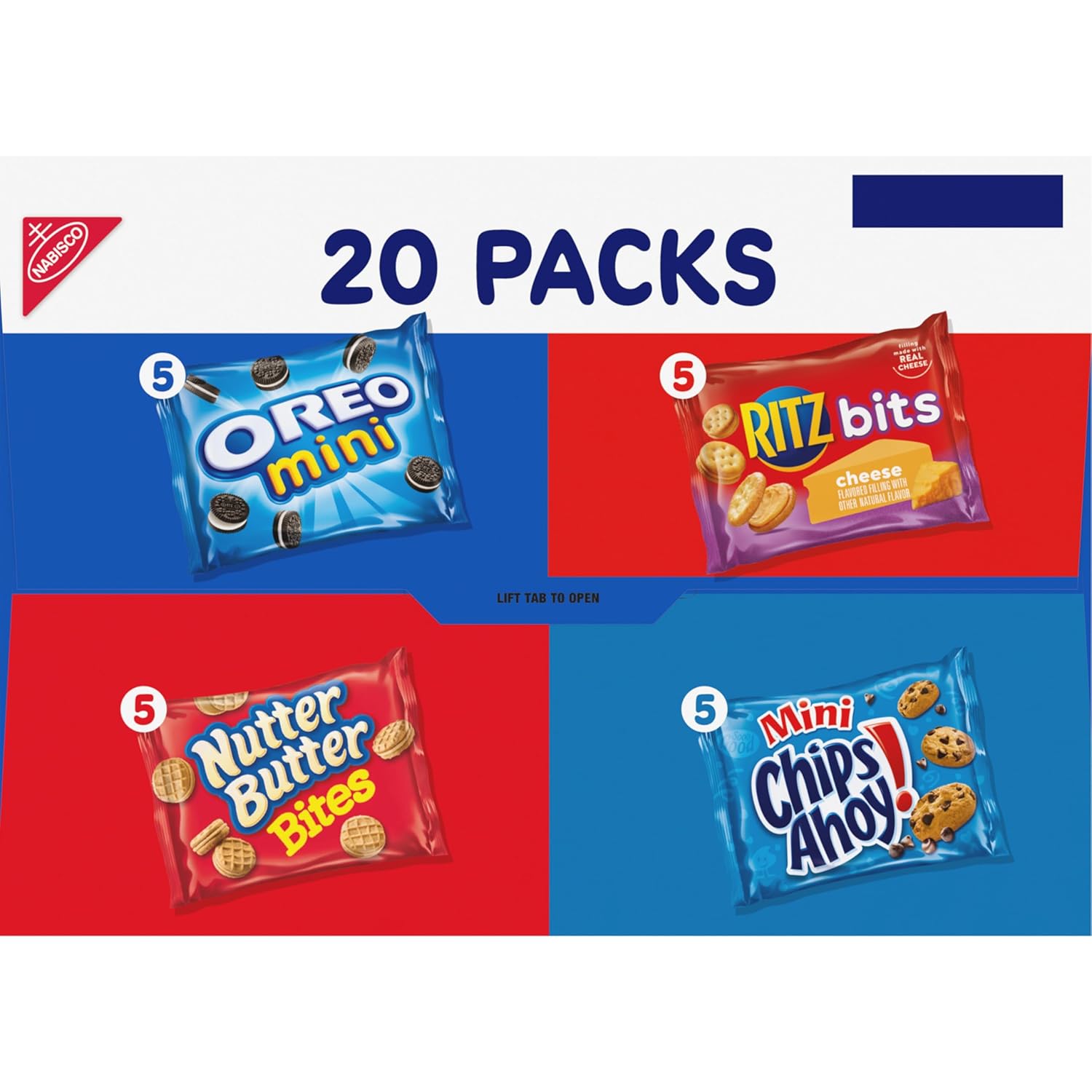 Nabisco Classic Mix Variety Pack – Office Snack Drawer Staple for Break Rooms and Conference Tables, 20 Single-Serve Packs