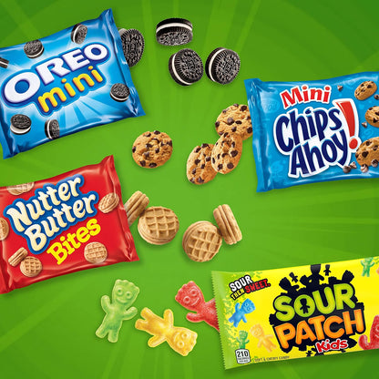 Nabisco Snack Variety Box – 32 Individually Wrapped Mini Cookie and Candy Packs for School Lunches and Class Parties