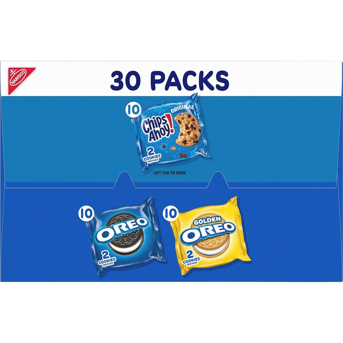 Nabisco Sweet Treats Cookie Variety Pack – Pre-Portioned Classroom Reward Snacks for Children, 30 Two-Cookie Packs
