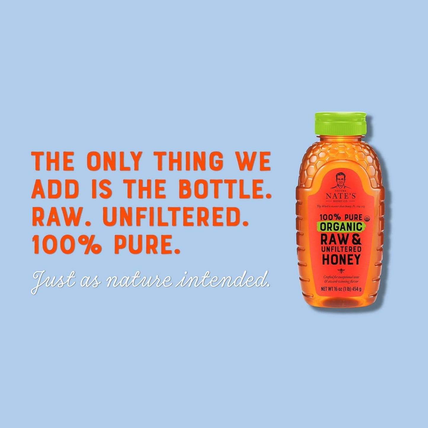 Nate's Organic Raw Honey – Family-Safe Sweetener for Kids' Breakfast Table, Clean-Label Sugar Swap